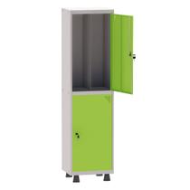 Armário Guarda Volume Locker Roupeiro Insalubre 1 Vãos 02 Portas GRP501/2INS Cinza e Verde Miró - Pandin