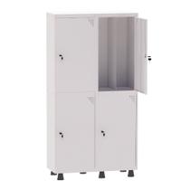 Armário Guarda Volume Locker Roupeiro Insalubre 2 Vãos 04 Portas GRP502/4INS Branco - Pandin