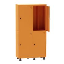 Armário Guarda Volume Locker Roupeiro Insalubre 2 Vãos 04 Portas GRP502/4INS Laranja - Pandin