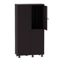 Armário Guarda Volume Locker Roupeiro Insalubre 2 Vãos 04 Portas GRP502/4INS Preto - Pandin