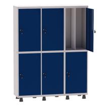 Armário Guarda Volume Locker Roupeiro Insalubre 3 Vãos 06 Portas GRP503/6INS Cinza e Azul Del Rey - Pandin Armário Guarda Volume Locker Roupeiro Insalubre 3 Vãos 06 Portas GRP503/6INS Cinza e Azul Del Rey - Pandin