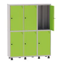 Armário Guarda Volume Locker Roupeiro Insalubre 3 Vãos 06 Portas GRP503/6INS Cinza e Verde Miró - Pandin Armário Guarda Volume Locker Roupeiro Insalubre 3 Vãos 06 Portas GRP503/6INS Cinza e Verde Miró - Pandin