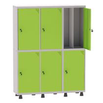 Armário Guarda Volume Locker Roupeiro Insalubre 3 Vãos 06 Portas GRP503/6INS Cinza e Verde Miró - Pandin Armário Guarda Volume Locker Roupeiro Insalubre 3 Vãos 06 Portas GRP503/6INS Cinza e Verde Miró - Pandin