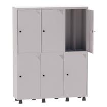Armário Guarda Volume Locker Roupeiro Insalubre 3 Vãos 06 Portas GRP503/6INS Cinza - Pandin Armário Guarda Volume Locker Roupeiro Insalubre 3 Vãos 06 Portas GRP503/6INS Cinza - Pandin