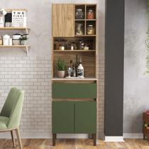 Armário Kit Cozinha com 3 Portas, 1 Gaveta AC4311 Bege/Carvalho Oak/Arbo/Petra