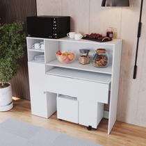 Armário Lateral com Mesa Dobrável Berlim Branco Armário Lateral com Mesa Dobrável Berlim Branco
