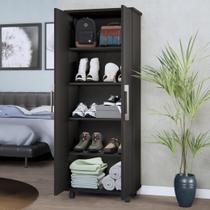 Armário Lavanderia 2 Portas com 5 Prateleiras Multiuso com Rodinhas Móveis Bonatto