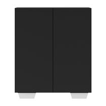 Armário Lavanderia Com 2 Portas Multimóveis Preto/branco Armário Lavanderia Com 2 Portas Multimóveis Preto/branco