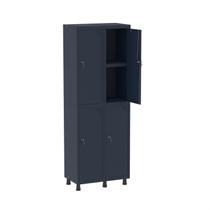 Armário Locker 2 Colunas 4 Portas com Prateleira Central com 2 Chaves