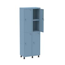 Armário Locker 2 Colunas, 4 Portas com Prateleira Central com Duas Chaves Armário Locker 2 Colunas, 4 Portas com Prateleira Central com Duas Chaves