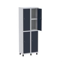 Armário Locker 2 Colunas, 4 Portas com Prateleira Central com Duas Chaves Armário Locker 2 Colunas, 4 Portas com Prateleira Central com Duas Chaves