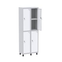 Armário Locker 2 Colunas, 4 Portas com Prateleira Central com Duas Chaves