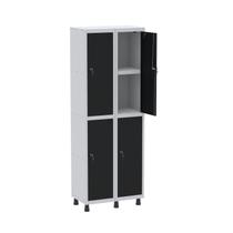 Armário Locker 2 Colunas, 4 Portas com Prateleira Central com Duas Chaves
