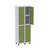 Armário Locker 2 Colunas, 4 Portas com Prateleira Central com Duas Chaves