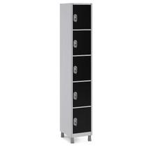 Armario Locker De Aço 5 Portas Robustez Para Escritorios COR:PRETO Armario Locker De Aço 5 Portas Robustez Para Escritorios COR:PRETO