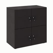 Armário Locker Duplo Module 4 PT Preto