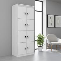 Armário Locker Guarda-Volume 60x160cm em MDP 8 Portas com Chave ME4202 Branco Armário Locker Guarda-Volume 60x160cm em MDP 8 Portas com Chave ME4202 Branco