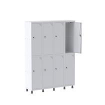 Armário Locker Guarda-Volume 8 Portas Aço Grp 504/8 Branco/Cinza