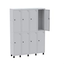 Armário Locker Guarda-Volume 8 Portas Aço Grp 504/8 Cinza Armário Locker Guarda-Volume 8 Portas Aço Grp 504/8 Cinza