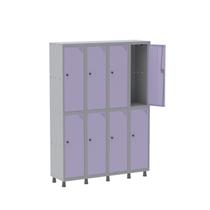 Armário Locker Guarda-Volume 8 Portas Aço Grp 504/8 Cinza