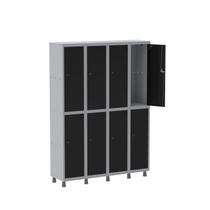 Armário Locker Guarda-Volume 8 Portas Aço Grp 504/8 Preto Armário Locker Guarda-Volume 8 Portas Aço Grp 504/8 Preto