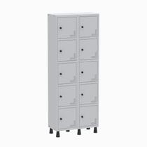 Armário Locker Guarda Volume Aço Light 10 Portas 69x179,5cm Laranja/Cinza Armário Locker Guarda Volume Aço Light 10 Portas 69x179,5cm Laranja/Cinza
