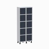 Armário Locker Guarda Volume Aço Light 10 Portas 69x179,5cm Verde/Cinza