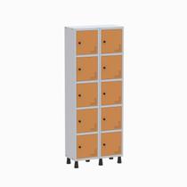 Armário Locker Guarda Volume Aço Light 10 Portas 69x179,5cm Verde/Cinza Armário Locker Guarda Volume Aço Light 10 Portas 69x179,5cm Verde/Cinza