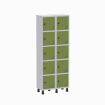 Armário Locker Guarda Volume Aço Light 10 Portas 69x179,5cm Verde/Cinza Armário Locker Guarda Volume Aço Light 10 Portas 69x179,5cm Verde/Cinza