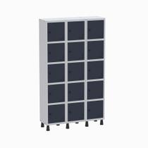 Armário Locker Guarda Volume Aço Light 15 Portas 103,5x179,5cm Verde/Cinza Armário Locker Guarda Volume Aço Light 15 Portas 103,5x179,5cm Verde/Cinza