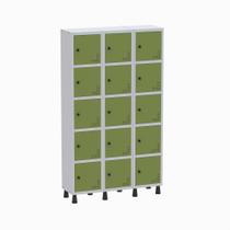 Armário Locker Guarda Volume Aço Light 15 Portas 103,5x179,5cm Verde/Cinza Armário Locker Guarda Volume Aço Light 15 Portas 103,5x179,5cm Verde/Cinza