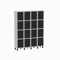 Armário Locker Guarda Volume Aço Light 16 Portas 138x179,5cm Cinza