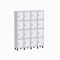 Armário Locker Guarda Volume Aço Light 16 Portas 138x179,5cm Verde/Cinza