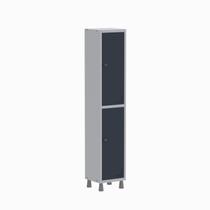 Armário Locker Guarda Volume Aço Light 2 Portas 34,5x179,5cm Cinza/Azul Delrei Armário Locker Guarda Volume Aço Light 2 Portas 34,5x179,5cm Cinza/Azul Delrei