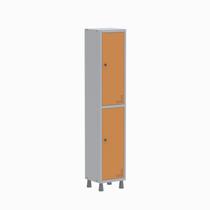 Armário Locker Guarda Volume Aço Light 2 Portas 34,5x179,5cm Cinza/Laranja Armário Locker Guarda Volume Aço Light 2 Portas 34,5x179,5cm Cinza/Laranja