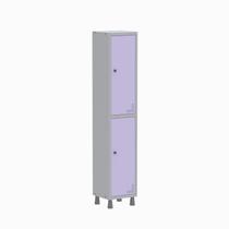 Armário Locker Guarda Volume Aço Light 2 Portas 34,5x179,5cm com Prateleira Interna Cinza/Lilás Armário Locker Guarda Volume Aço Light 2 Portas 34,5x179,5cm com Prateleira Interna Cinza/Lilás