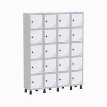 Armário Locker Guarda Volume Aço Light 20 Portas 138x179,5cm Branco/Cinza