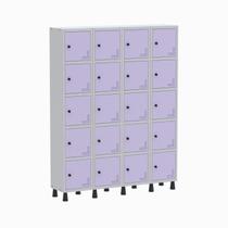 Armário Locker Guarda Volume Aço Light 20 Portas 138x179,5cm Cinza Armário Locker Guarda Volume Aço Light 20 Portas 138x179,5cm Cinza