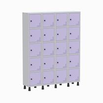Armário Locker Guarda Volume Aço Light 20 Portas 138x179,5cm
