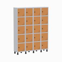 Armário Locker Guarda Volume Aço Light 20 Portas 138x179,5cm Verde/Cinza Armário Locker Guarda Volume Aço Light 20 Portas 138x179,5cm Verde/Cinza