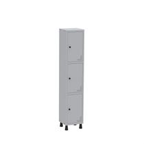 Armário Locker Guarda Volume Aço Light 3 Portas 34,5x179,5cm Cinza