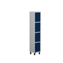 Armário Locker Guarda Volume Aço Light 4 Portas 34,5x179,5cm Preto/Cinza