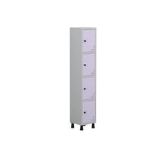 Armário Locker Guarda Volume Aço Light 4 Portas 34,5x179,5cm Roxo/Cinza/Lilás