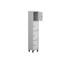 Armário Locker Guarda Volume Aço Light 4 Portas 34,5x179,5cm Verde/Cinza Armário Locker Guarda Volume Aço Light 4 Portas 34,5x179,5cm Verde/Cinza