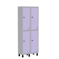 Armário Locker Guarda Volume Aço Light 4 Portas 69x179,5cm Cinza/Lilás Armário Locker Guarda Volume Aço Light 4 Portas 69x179,5cm Cinza/Lilás