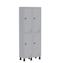Armário Locker Guarda Volume Aço Light 4 Portas 69x179,5cm Cinza