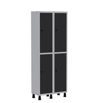 Armário Locker Guarda Volume Aço Light 4 Portas 69x179,5cm Cinza/Preto Armário Locker Guarda Volume Aço Light 4 Portas 69x179,5cm Cinza/Preto
