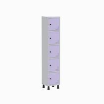 Armário Locker Guarda Volume Aço Light 5 Portas 34,5x179,5cm Cinza Armário Locker Guarda Volume Aço Light 5 Portas 34,5x179,5cm Cinza