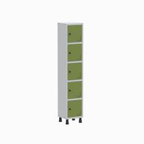 Armário Locker Guarda Volume Aço Light 5 Portas 34,5x179,5cm Verde/Cinza Armário Locker Guarda Volume Aço Light 5 Portas 34,5x179,5cm Verde/Cinza