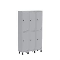 Armário Locker Guarda Volume Aço Light 6 Portas 103,5x179,5cm Cinza